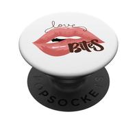 Love Bites Lips Halloween Bite Me Kiss Me Femme Valentine PopSockets PopGrip Adhésif