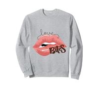 Love Bites Lips Halloween Bite Me Kiss Me Femme Valentine Sweatshirt