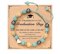 Love Bracele T Bracelet réglable en pierre naturelle tissé à la main Bracelet de remise de diplôme Couple Bracelet en silicone Boucles d'oreilles créoles, taille unique, Verre, Pas de gemme