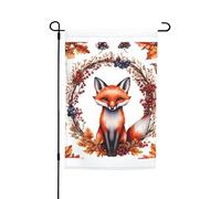 Love Cartoon Fox Print 30,5 x 45,7 cm Porche Toutes saisons Drapeaux d'extérieur Décoration de cour Patio Drapeau Décor