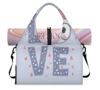 Love Cat Girl Sac de sport pour femme et homme Motif chat mignon Sac de week-end avec compartiment à chaussures Sac fourre-tout à bandoulière pour yoga, gym, voyage, couleur, L, Organiseur de sac