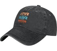 Love Cat Save Dog Animal Rescue Casquette de baseball réglable Unisexe Noir, couleur photo, taille unique