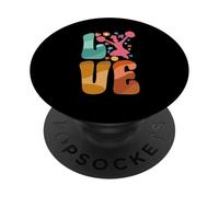 Love Cheer Pom-Pom Girl Groovy Cheerleading Femmes Filles Adolescentes PopSockets PopGrip Adhésif