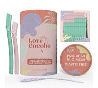 Love Cocobo Lot de 50 lames de dermaplaning pour le visage | Rasoir à sourcils en paille de blé écologique | Rasoirs pour le visage pour femme | Éliminateur de poils de pêche | Outil Dermaplane