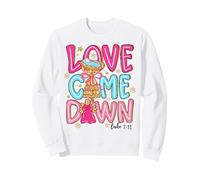 Love Come Down Baby Jesus Arbre de Noël Ange Rose Sweatshirt