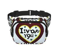 Love Confessions Sac banane carré double couche - Sac banane unisexe partout pour la course, les voyages, la randonnée, le fitness, noir, taille unique, Noir/blanc, One Size
