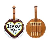 Love Confessions Sac de rangement pour tee de golf Marron Sac de rangement multifonction pour tee de golf pour homme, matériau PU durable