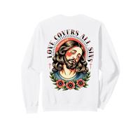Love Covers All Sins - Bible Verset - Jésus Christ Back Sweatshirt