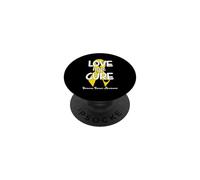 Love Cure Hope Yellow Ribbon Sarcoma Cancer Awareness PopSockets PopGrip Adhésif