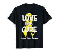 Love Cure Hope Yellow Ribbon Sarcoma Cancer Awareness T-Shirt