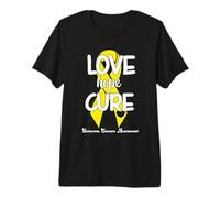 Love Cure Hope Yellow Ribbon Sarcoma Cancer Awareness T-Shirt Haut de Gamme