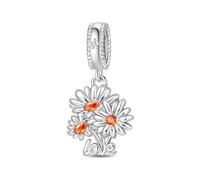 Love Daisy Charm, Charm pour bracelet, compatible avec le collier bracelet Pandora