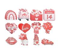 Love Decor - Collection d'ornements en tranches de bois rustique, embellissement artistique à suspendre pour Saint | Accents sur le thème sentimental pour événements de cérémonie, artisanat créatif