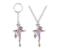 Love Deepspace ShengXingHui Collier Porte-clés 2 Pack ShengXingHui Cosplay Accessoire Étoile Pendentif Bijoux (Silver-2S)