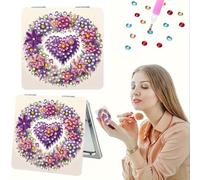 Love DIY Diamond Painting Petit miroir de maquillage Forme spéciale Pliable Flip Mirror