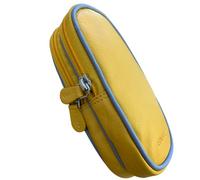 Love EMVY Double étui à lunettes en cuir souple unisexe, jaune, taille unique