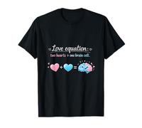 Love Equation Deux Cœurs Une Cellule Cerveau Couple Design T-Shirt