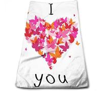 Love Essuie-Mains pour Salle de Bain, Maison, Cuisine, torchons, My Dear Heart Butterflies, Serviette pour la Cuisine et la pâtisserie, Serviette pour la Cuisine et la pâtisserie Rose 27 x 16 Pouces