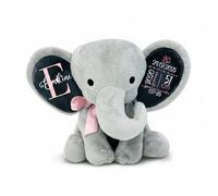 Love Faith Peluche éléphant personnalisée - Gris/Rose - Cadeau Naissance
