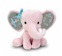 Love Faith Peluche éléphant personnalisée - Rose/Bleu - Cadeau Naissance