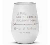 Love Faith - Photophore - Chemin commun - Décoration pour Les Couples, Blanc/Argent - Ambiance Maison