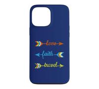 Love Faith Travel - Voyage inspirant des flèches colorées Coque pour iPhone 13 Pro Max