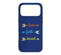 Love Faith Travel - Voyage inspirant des flèches colorées Coque pour iPhone 17 Pro Max