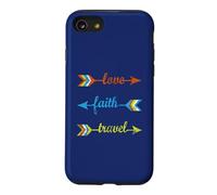 Love Faith Travel - Voyage inspirant des flèches colorées Coque pour iPhone SE (2020) / 7/8