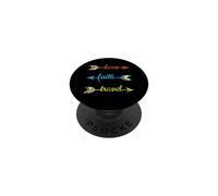 Love Faith Travel - Voyage inspirant des flèches colorées PopSockets PopGrip Adhésif
