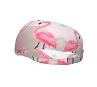 Love Flamingo Bandeau de sport à la mode absorbant la transpiration élastique respirant unisexe pour course à pied fitness yoga et autres sports