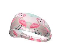 Love Flamingo Bandeau de sport élastique unisexe doux et respirant en polyester à absorption rapide