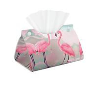 Love Flamingo Long sac à mouchoirs en cuir, double face, imperméable et durable