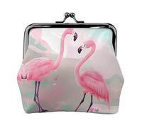 Love Flamingo Petit porte-monnaie rectangulaire pour femme avec serrure à baiser, format de poche, mini porte-monnaie pour femme