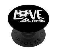 Love Football Heart Soccer Ball and Goal Sports Kids Adults PopSockets PopGrip Adhésif