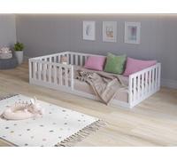 Love For Sleep Lit au Sol Enfant Blanc 90x200 cm, Letto per Bambini, Construction adaptée aux Enfants, lit Montessori avec des Lattes en Bois,Lit Bas pour Enfant