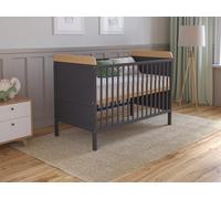 Love For Sleep Lit Bebe Evolutif avec Matelas - Lit Bebe 120x60 cm Bois avec Matelas - Lit Bébé Lit Bois Anthracite-Pin, Lit Bébé Set Complet Lit Evolutif Bebe