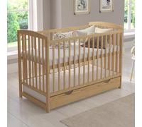 Love For Sleep Lit Bébé Évolutif en Bois 120x60 cm Tiroir Barrière de Sécurité et Protections en Silicone - Lit Transformable pour Fille ou Garçon - Modèle Jacob
