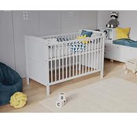 Love For Sleep Lit Bebe Evolutif en Bois avec Matelas en Mousse Aloe Vera 120x60cm,Lit pour Bebe Blanc,Transformable en lit Enfant