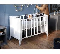 Love For Sleep Lit Bébé Évolutif en Bois Blanc 120x60 cm avec Barrière de Sécurité - Lit Transformable pour Fille ou Garçon - Modèle Mercury