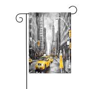 Love from New York Drapeau de jardin imprimé 30,5 x 45,7 cm pour décoration extérieure, tissu avec manche de 3 cm, convient pour jardin, pelouse, terrasse, balcon