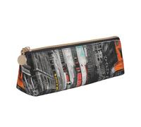 Love from New York Trousse à crayons triangulaire en cuir imprimé Grande trousse à crayons pour hommes, femmes, adolescents, étudiants, blanc, Taille unique, Cartable