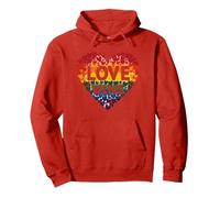 Love gagne la célébration LGBTQ de la Rainbow Heart Pride Sweat à Capuche, Unisexe pour Adultes, Rouge, XXL