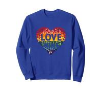 Love gagne la célébration LGBTQ de la Rainbow Heart Pride Sweatshirt, Unisexe pour Adultes, Bleu Royal, S