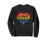Love gagne la célébration LGBTQ de la Rainbow Heart Pride Sweatshirt, Unisexe pour Adultes, Noir, M
