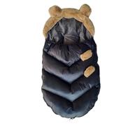 Love Gifts® Chancelière universelle, imperméable et respirante, pour nacelle et buggy, en polaire douillette et fourrure synthétique, avec capuche, marron