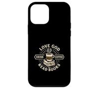 Love God Drink Coffee Read Books Christian Book Lover Coque pour iPhone 12 Mini