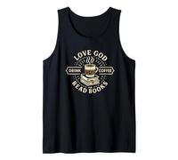 Love God Drink Coffee Read Books Christian Book Lover Débardeur