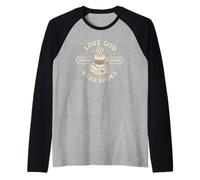 Love God Drink Coffee Read Books Christian Book Lover Manche Raglan