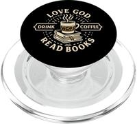 Love God Drink Coffee Read Books Christian Book Lover PopSockets PopGrip pour MagSafe