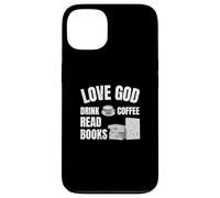 Love God Drink Coffee Read Books Lovers Christian Amour Dieu, Boire du café, Lire des Livres, Amant, Vintage, chrétien, étui pour iPhone 13